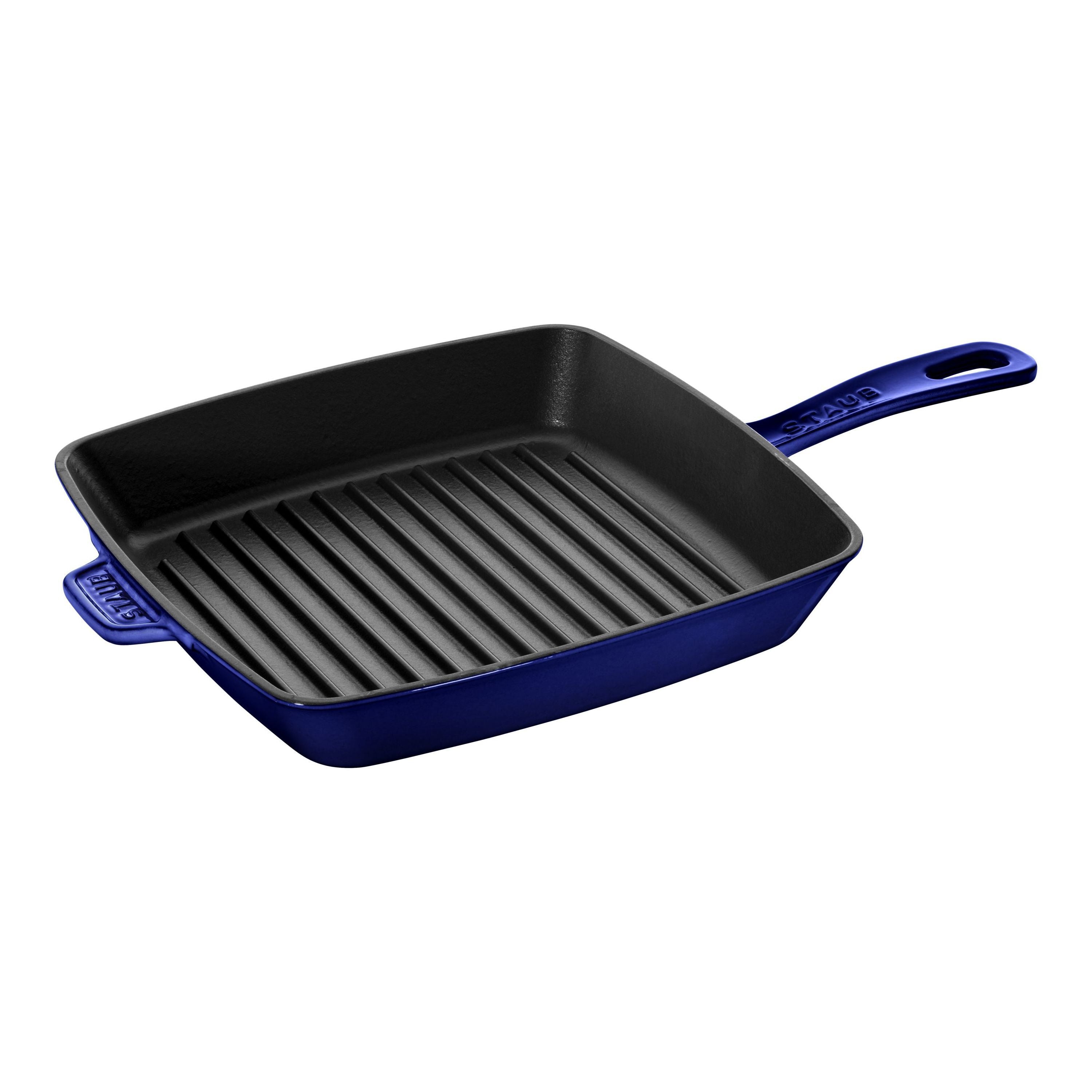 STAUB Grill Pans 30 Cm Cast Iron Square American Grill, Dark-Blue